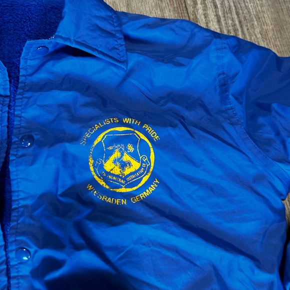 Vintage Windkess faux fur lined winter blue Wiesbaden Germany Army USAF jacket M - Picture 4 of 8